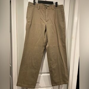 Eddie Bauer Relaxed Fit Wrinkle Resistant Cotton Tan Khaki Pants Size 35x32